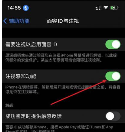 丰台苹果14维修网点分享iPhone14注视感知功能有什么用 