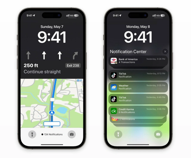 丰台苹果维修服务分享iOS17锁屏地图导航半屏显示长什么样 